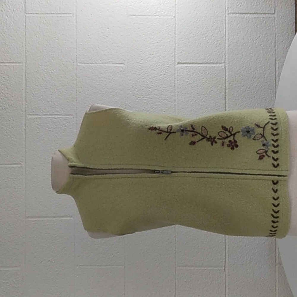 Sigrid Olsen Embroidered Vest, Size L - image 4